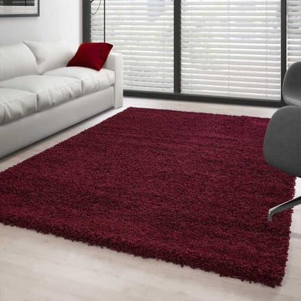 Hoogpolig vloerkleed, effen rood 60x110