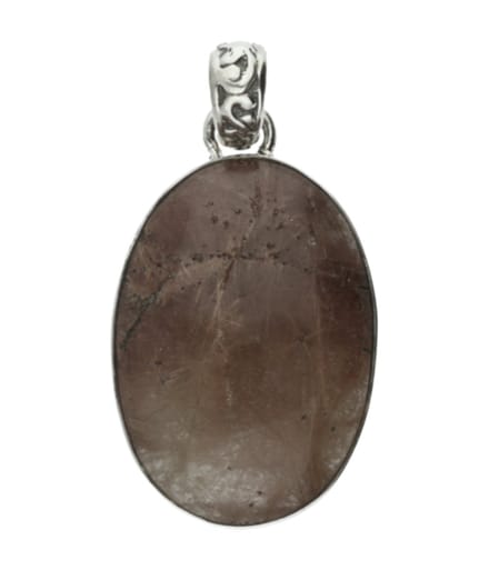 Zilveren Jaspis edelsteen ovaal groot hanger