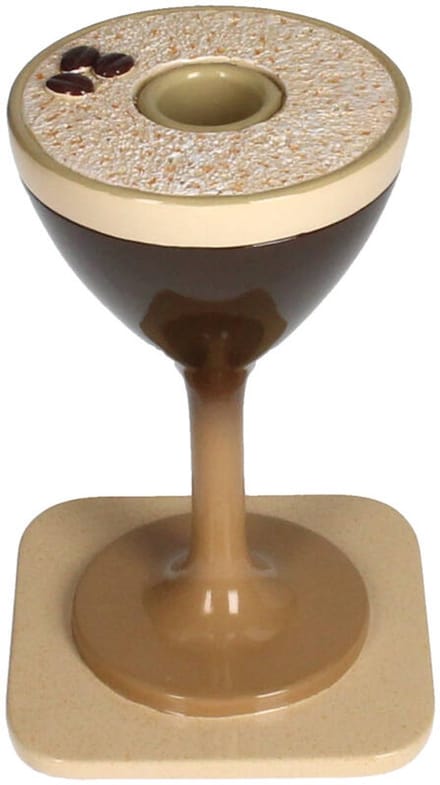 Kandelaar Espresso Martini Bruin Polyresin 10x10x15cm