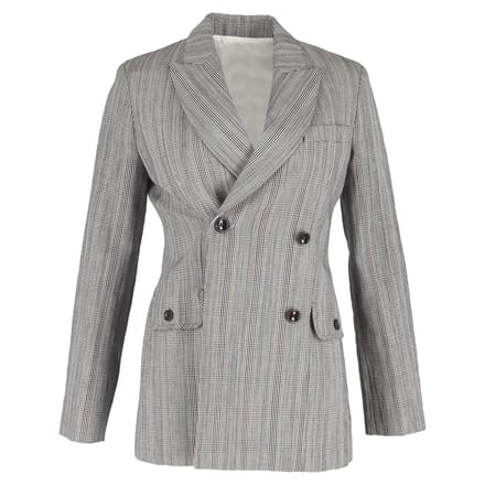 Joseph Houndstooth Dubbelbreasted Blazer in Grijs Wol