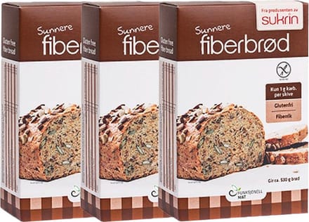 Sukrin | Broodmix | Fiberbrød | 250G | 3 Stuks | 3 x 250 gram