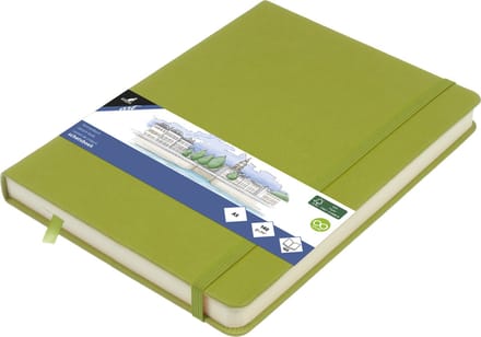 Kangaro schetsboek - A5 - lime green - PU-hardcover - met elastiek en leeslint