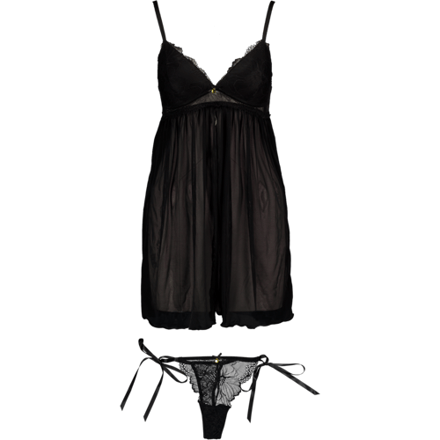Zeeman Babydoll met string - Zwart Zwart S