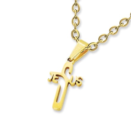 Amanto Ketting Cyriel G - 316L Staal - Kruis - 21x12mm - 50cm