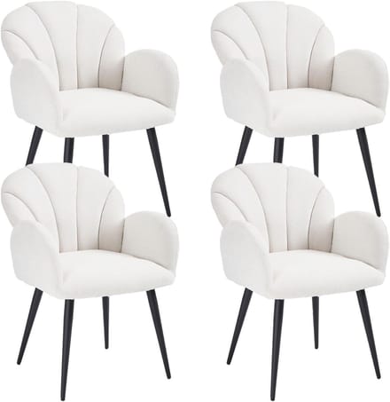 Eetkamerstoelen set van 4 – - Wit - Novihome