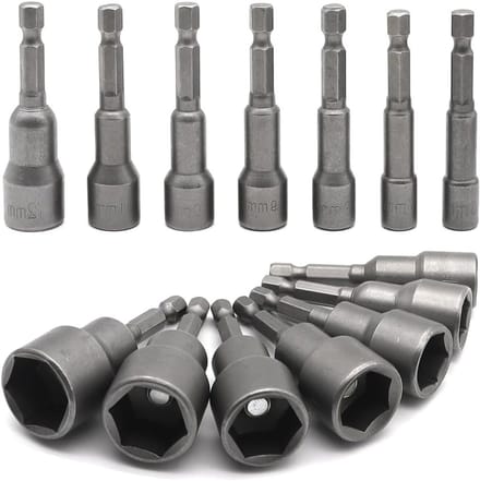 Set van 14 Hex Socket Wrench en Schroevendraaiers 6-19mm voor Boren, Moeren en Adaptergebruik