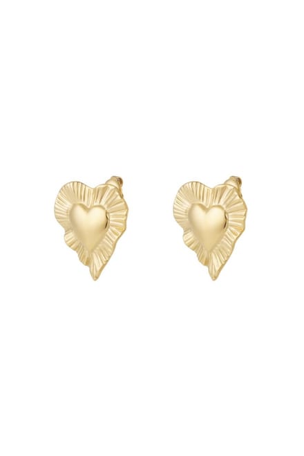 Bijoutheek Oorknoppen Stralend Hart Chunky Goud