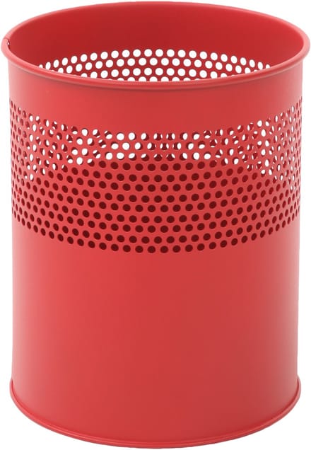 V-Part - Half geperforeerde papierbak 10 liter - Rood - Staal
