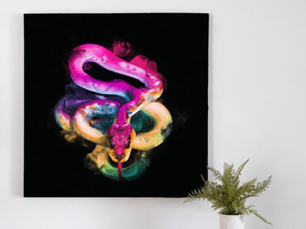 Rainbow serpent splatter | Rainbow Serpent Splatter | Kunst - 40x40 centimeter op Dibond | Foto op Dibond