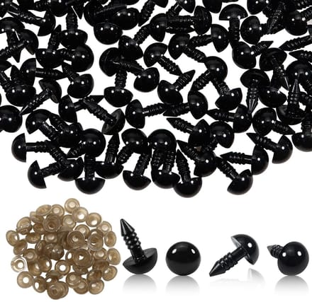 50 Stuks Veiligheidsogen voor Poppen - 10mm Plastic Ogen met Wasjes voor Creatief Knutselen