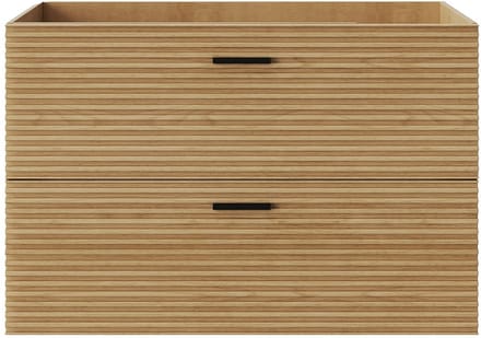 Vente-unique Zwevend wastafelmeubel - 2 lades - kleur: naturel gestreept- 80 cm - SARONE