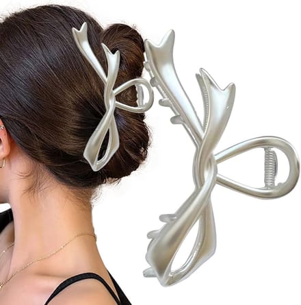 Grote Metalen Haarclip met Strik voor Dik en Dun Haar