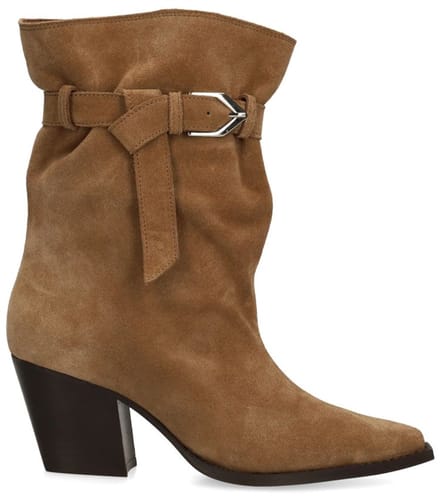 Sacha - Dames - Beige suède enkellaarsjes - Maat 37