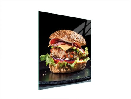 TMK ArtDeko - Snijplank - 45x52 cm - Hartglas - Hamburgertje