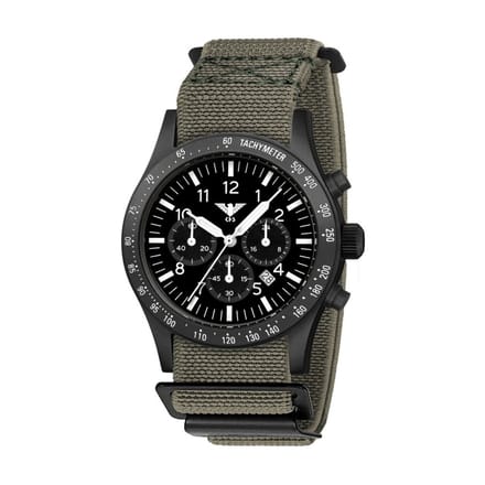 KHS - KHS.PLABSSC.DFSGO - Polshorloge - Heren - Solar - PLATOON Black Steel Solar Chronograph