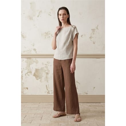 Katoenen Poplin Bootkleurige Blouse met Strik
