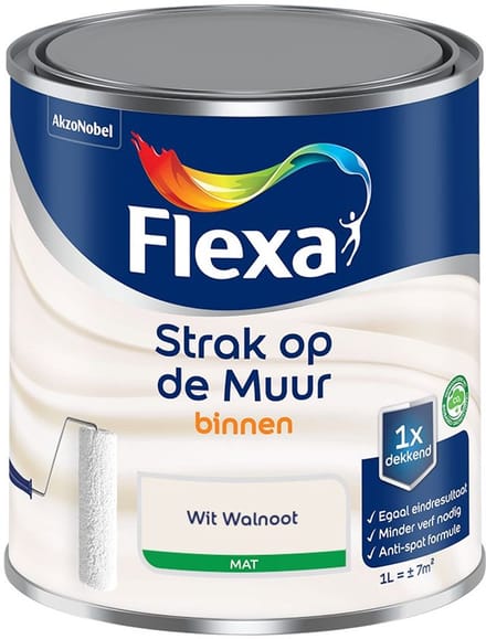 Flexa - Strak Op De Muur Binnen Mat - Wit Walnoot - Mengverf - 1 L