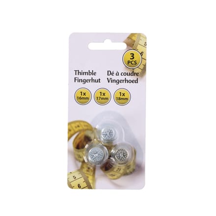 Lifetime Zilveren vingerhoedjes - staal - set van 3 - 16-18 mm