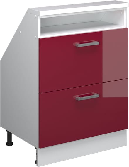 Vicco Rion Kast voor schuine wand – met 2 laden Rode hoogglans