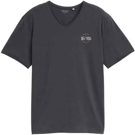 Tom Tailor - T-shirt met V-hals - Maat S - Tarmac Grey