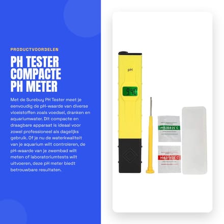 Dailygoods - PH Tester - Compacte pH Meter voor Voedsel, Dranken en Waterkwaliteit