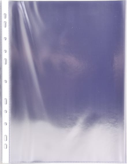 Exacompta 10x Pak van 10 geperforeerde showtassen - gladde PVC - A4 - Transparant - 3195E