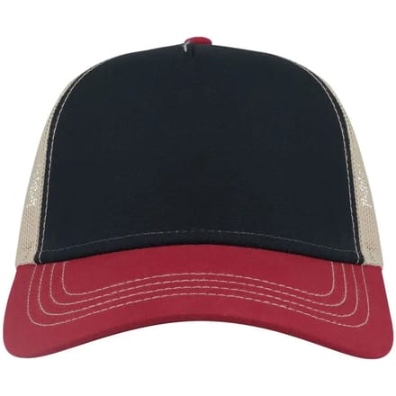 Atlantis Headwear Rapper Canvas Cap Recycled AT426 - Navy/Burgundy/Khaki - One size