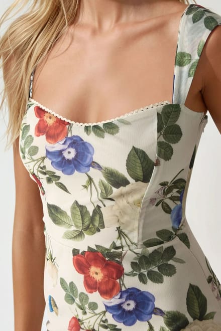 Geprinte Maxi-jurk met Hartkraag