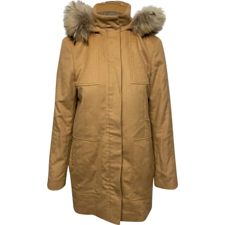 Boss Jas met Bontafwerking en Gele Kameelwol Hood