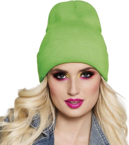 12 stuks: Beanie - neon groen