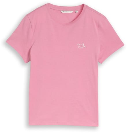 Tom Tailor Denim - T-shirt met borduursel - Maat XL - Soft Blush Rose