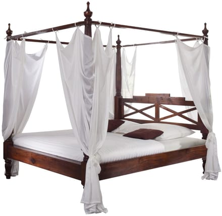MASSIVMOEBEL24.DE bed OXFORD #244 donkerbruin 140 x 200 cm