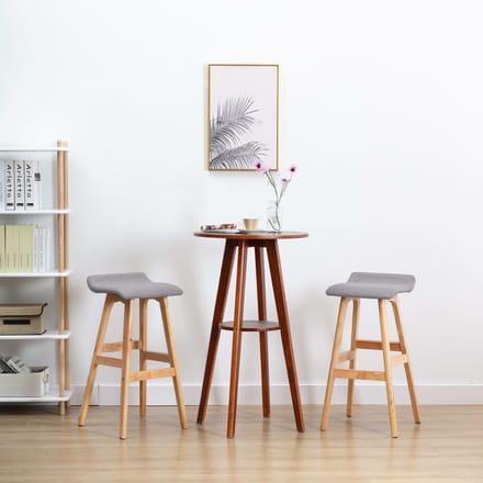 vidaXL - Barstoelen - 2 - st - stof - lichtgrijs