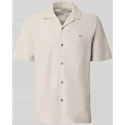 Fynch-Hatton Overhemd Resort Structured Jersey Cotton Cement / male