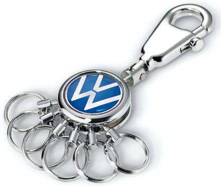 Sleutelhanger met karabijnhaak: Volkswagen Logo, 6 verwisselbare ringen
