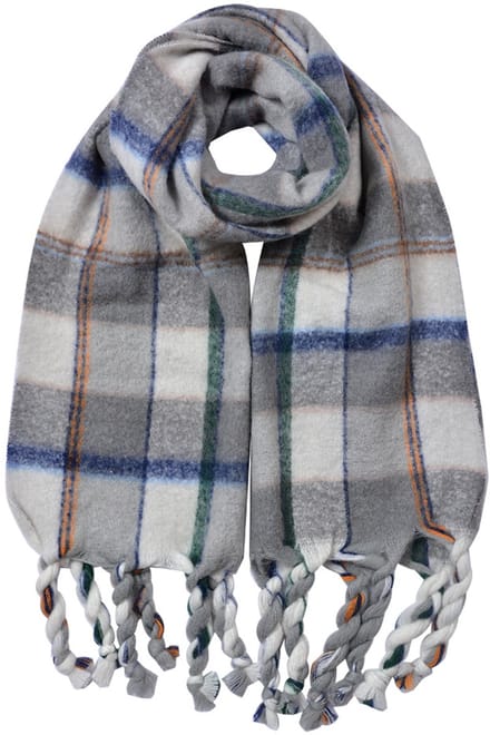 Clayre & Eef Wintersjaal Dames 50x200 cm Grijs Synthetisch