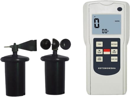 Draagbare Windmeter - Luchtmeetsysteem - Weergegevens Meten - Apart Cup Ontwerp - 24 Groepen Data - Grijs