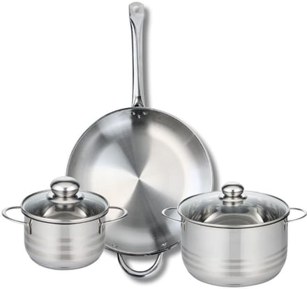 Set van 1 Koekenpan 32 cm en 2 kookpotten 16 en 20 cm Elo Profi Brillant