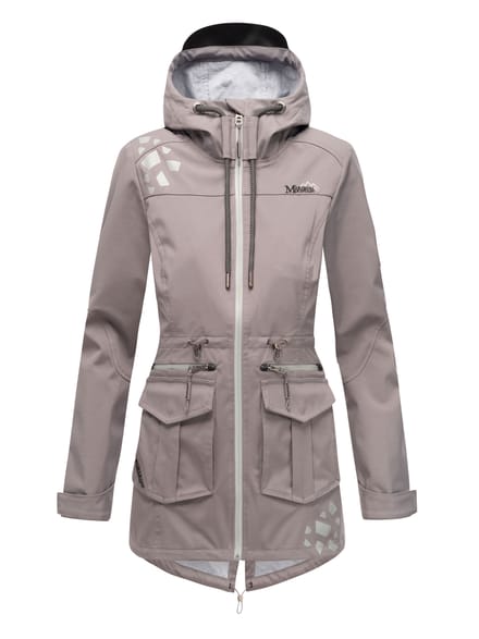 Marikoo dames softshelljas – Ulissaa met capuchon & reflecterende details