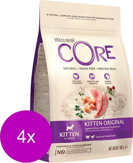Wellness Core Grain Free Kitten Kalkoen - Kattenvoer - 4 x 300 g