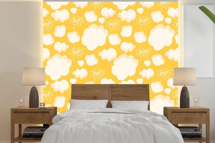 Behang - Fotobehang Popcorn - Quotes - Patronen - Pop - Breedte 280 cm x hoogte 280 cm