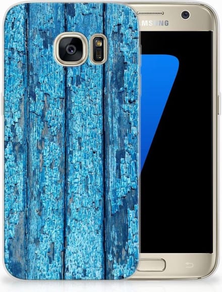 Samsung Galaxy S7 Bumper Hoesje Wood Blue