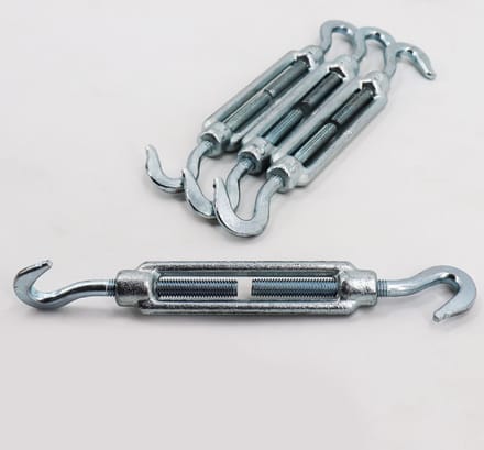 5 draadspanners voor wildhekken, boshekken, spanschroeven, draadspanners, 2 haken
