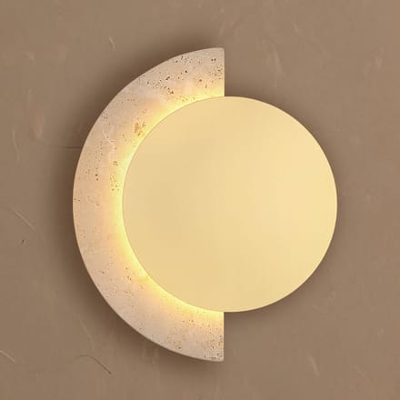 Globo LED wandlamp Rojas, beige, breedte 27 cm, steen