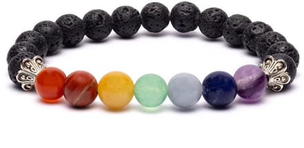 Chakra armband lavasteen elastisch