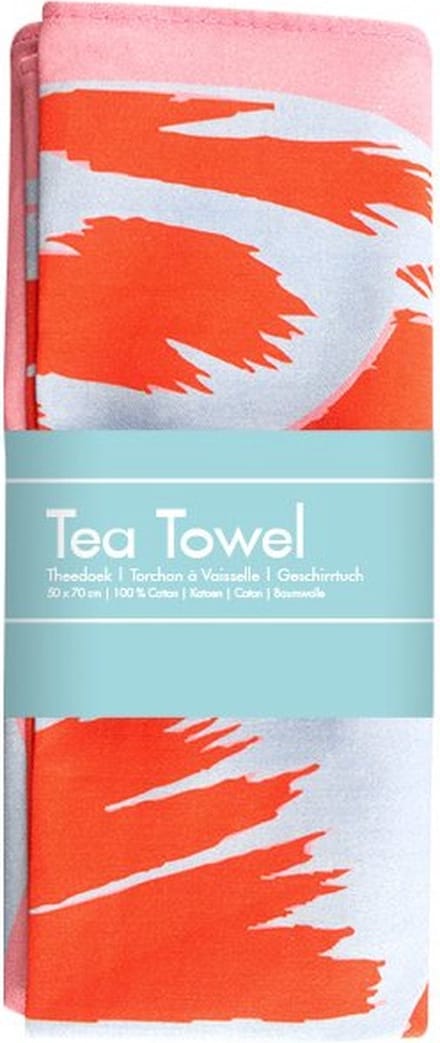 Theedoek Tulp Pop lijn roze