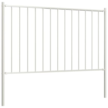 vidaXL - Schuttingpaneel - Woerden - met - stalen - palen - 1,7x1 - m - wit