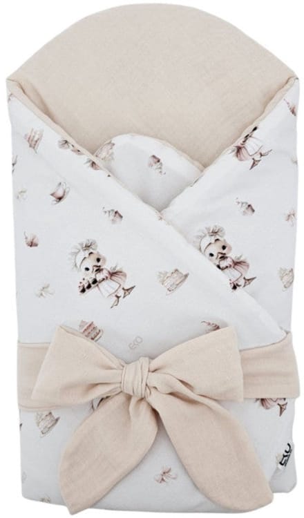 Printed Cotton+Muslin Swaddle Blanket with Coconut COOK