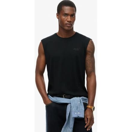 Superdry Organic Cotton Essential Logo Tanktop Zwart Grootte: M