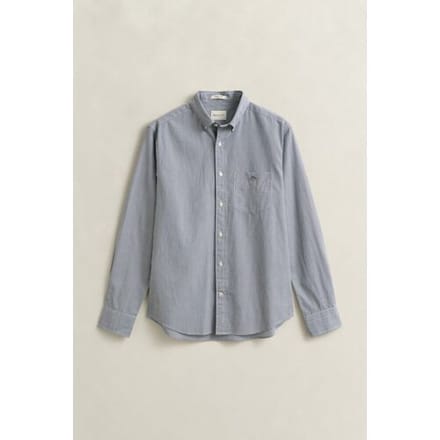 Gant Overhemd Poplin Banker Stripe Button Down Persian Blue / male